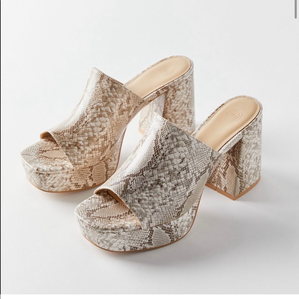 ISO urban outfitters Gigi snake platform mules